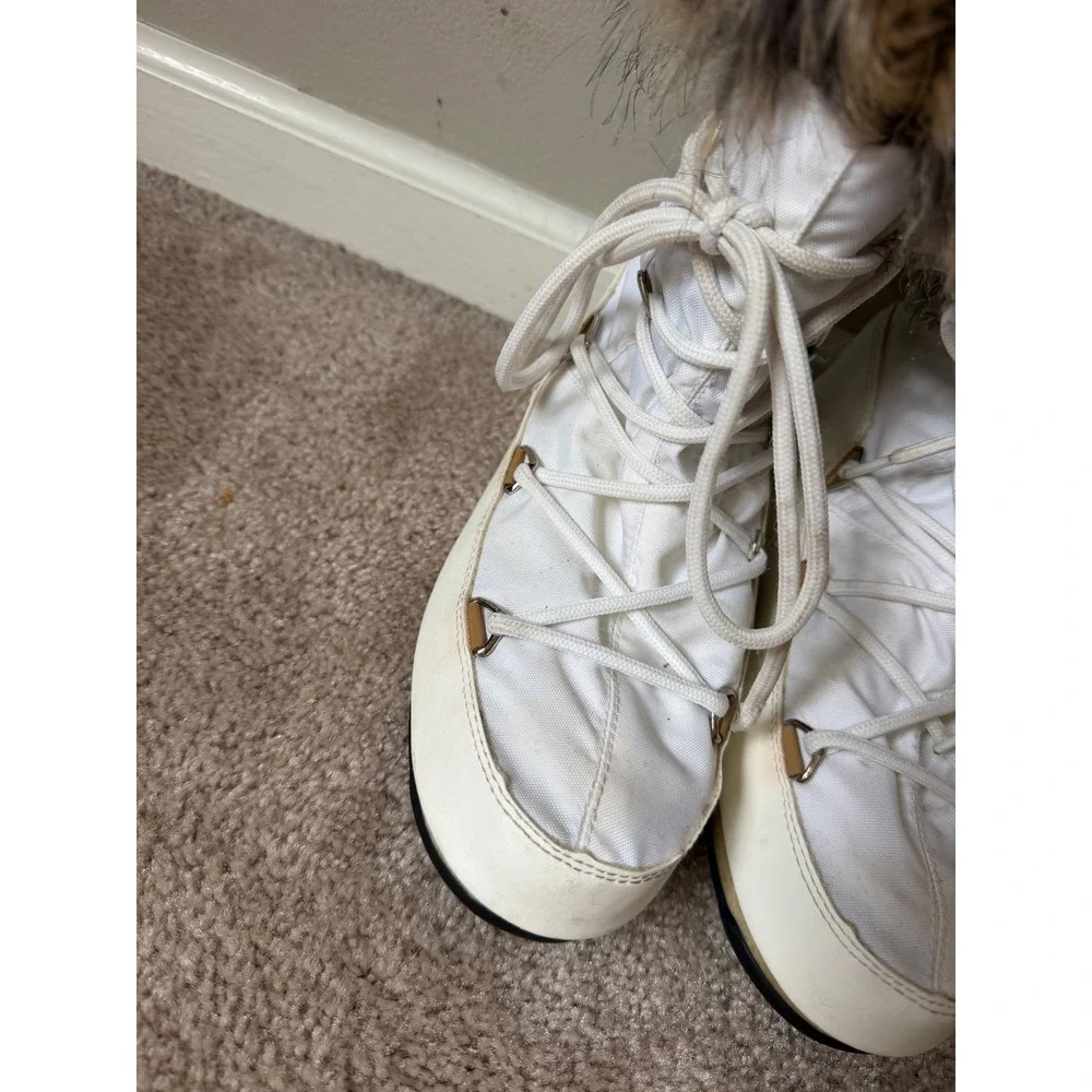 Moon Boot W.E. Monaco Low Women's Winter Boot White Fur US 5 EU 37